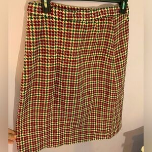 Clueless inspired wool plaid skirt with button detail